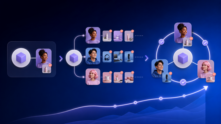Visual representation of creators connected across multiple campaigns, illustrating long-term influencer relationship management.