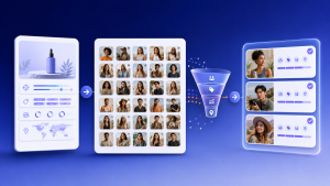 Influencer discovery platform narrowing a large creator database into a smaller, highly relevant shortlist based on brand fit, audience, and category.